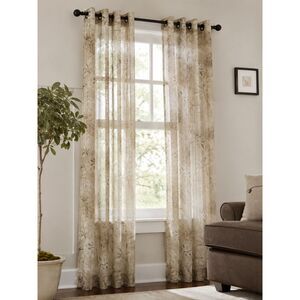 Two 50x84 Desert Khaki Linden Street JCP Spring Valley Grommet Curtain Panels